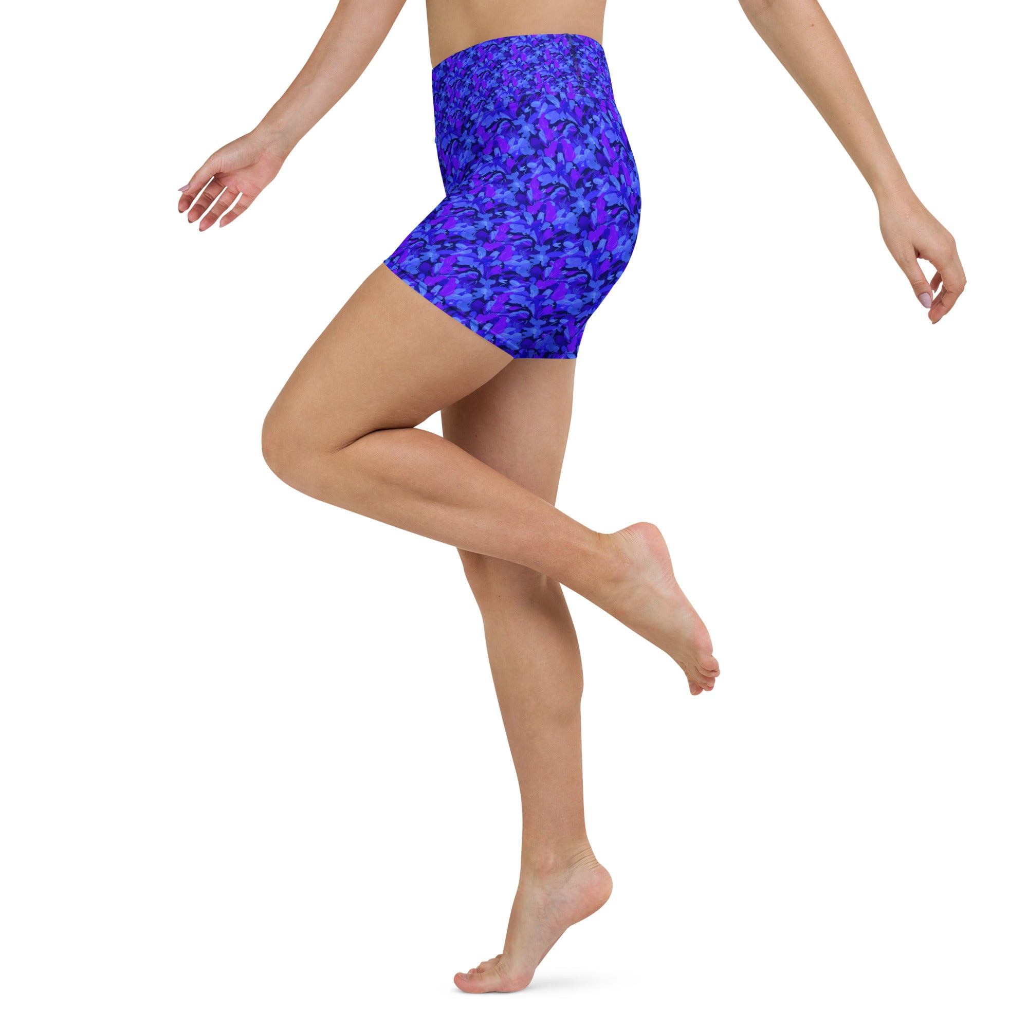 Touching Distance Abstract Yoga Shorts | GearBunch