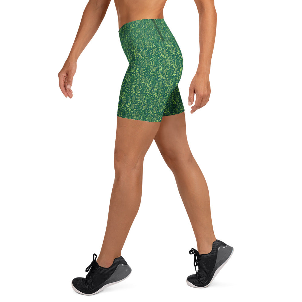 Forgotten Wilderness Garden Yoga Shorts | GearBunch