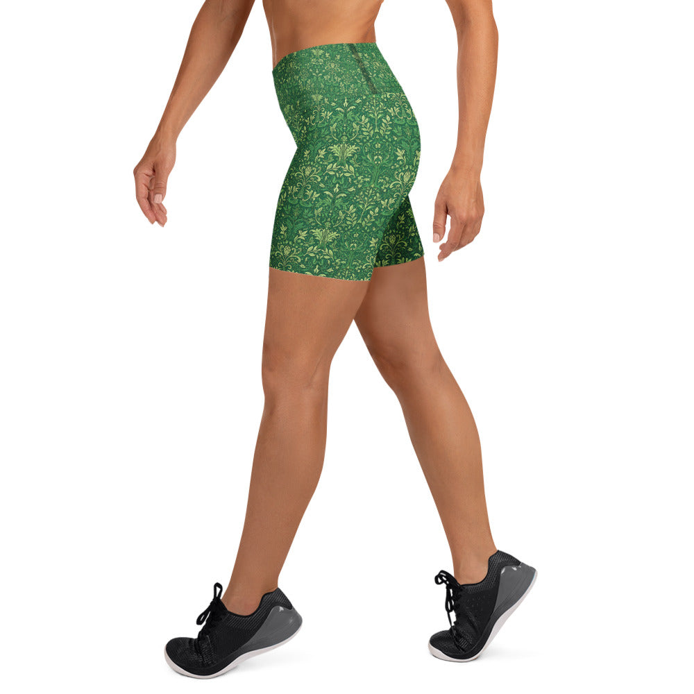William Morris Tree Yoga Shorts | GearBunch