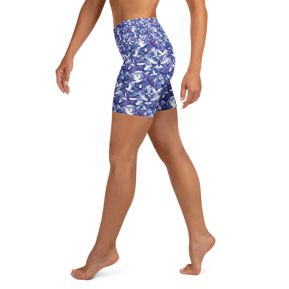 Dove in Flight Yoga Shorts | GearBunch