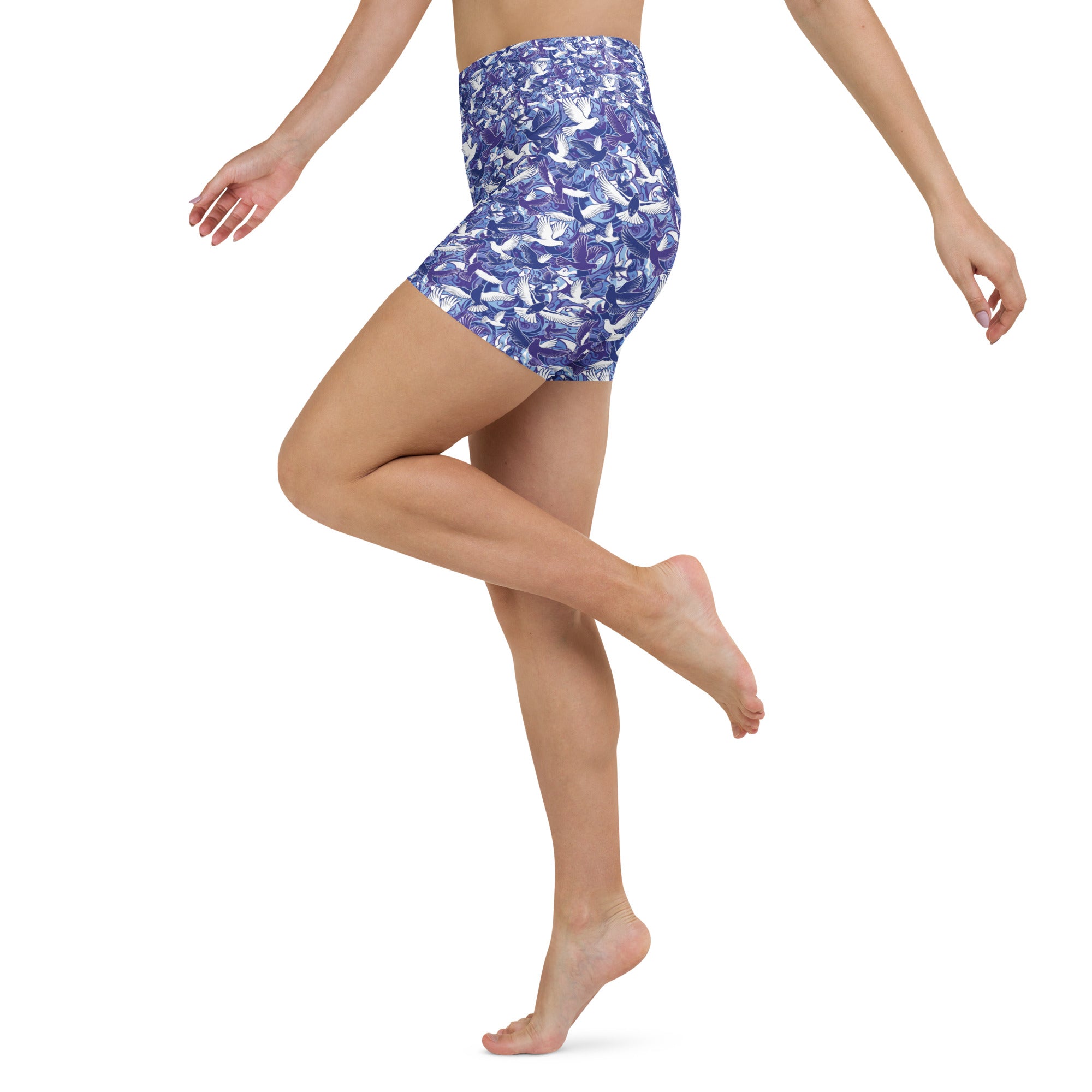 Dove in Flight Yoga Shorts | GearBunch