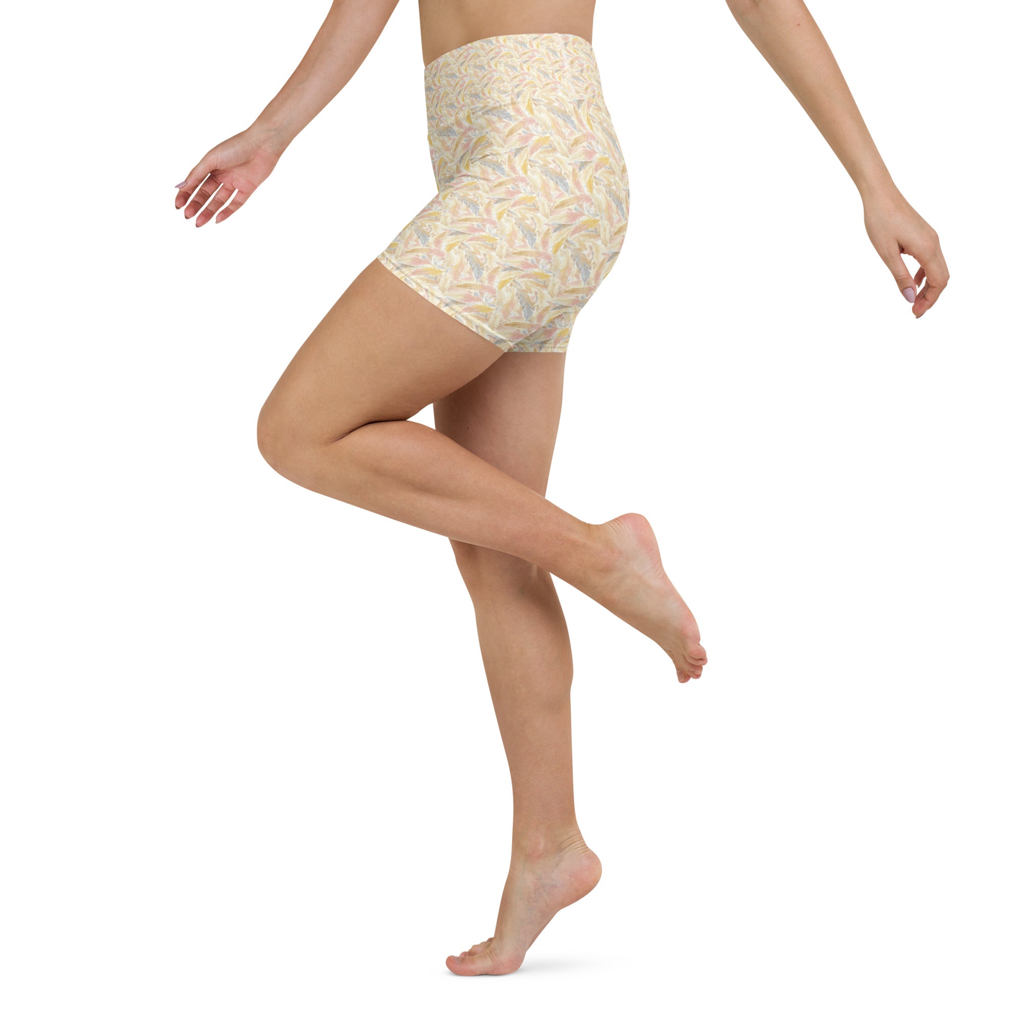 Angel Feathers Yoga Shorts | GearBunch