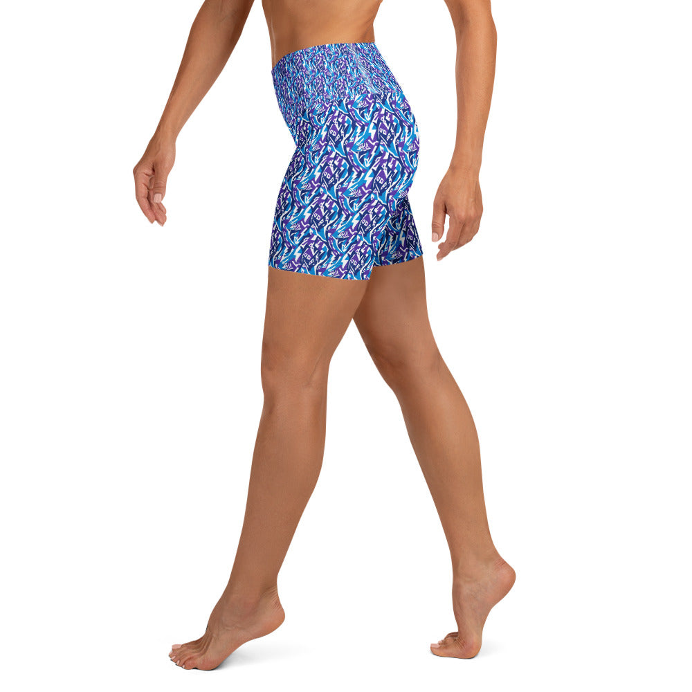 Aquarius Electric Waves Yoga Shorts | GearBunch