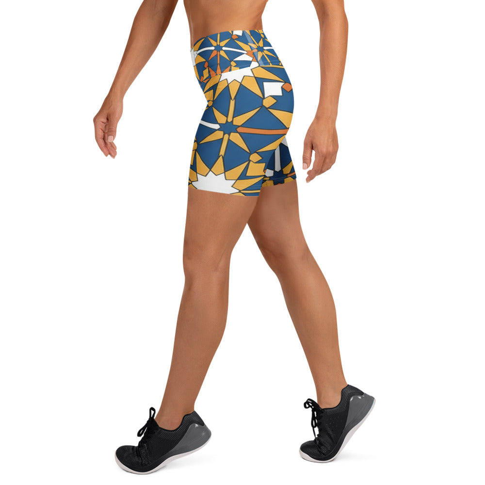 Zellige Ocean Sunset Yoga Shorts | GearBunch