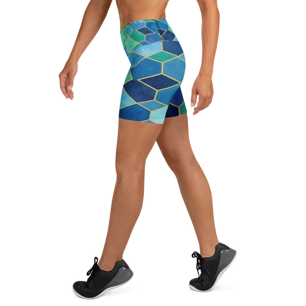Ocean Blues Yoga Shorts | GearBunch