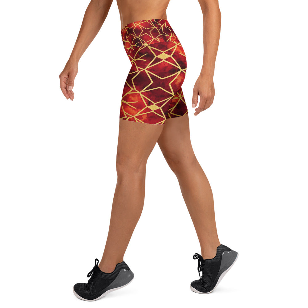 Ruby Gold Yoga Shorts | GearBunch