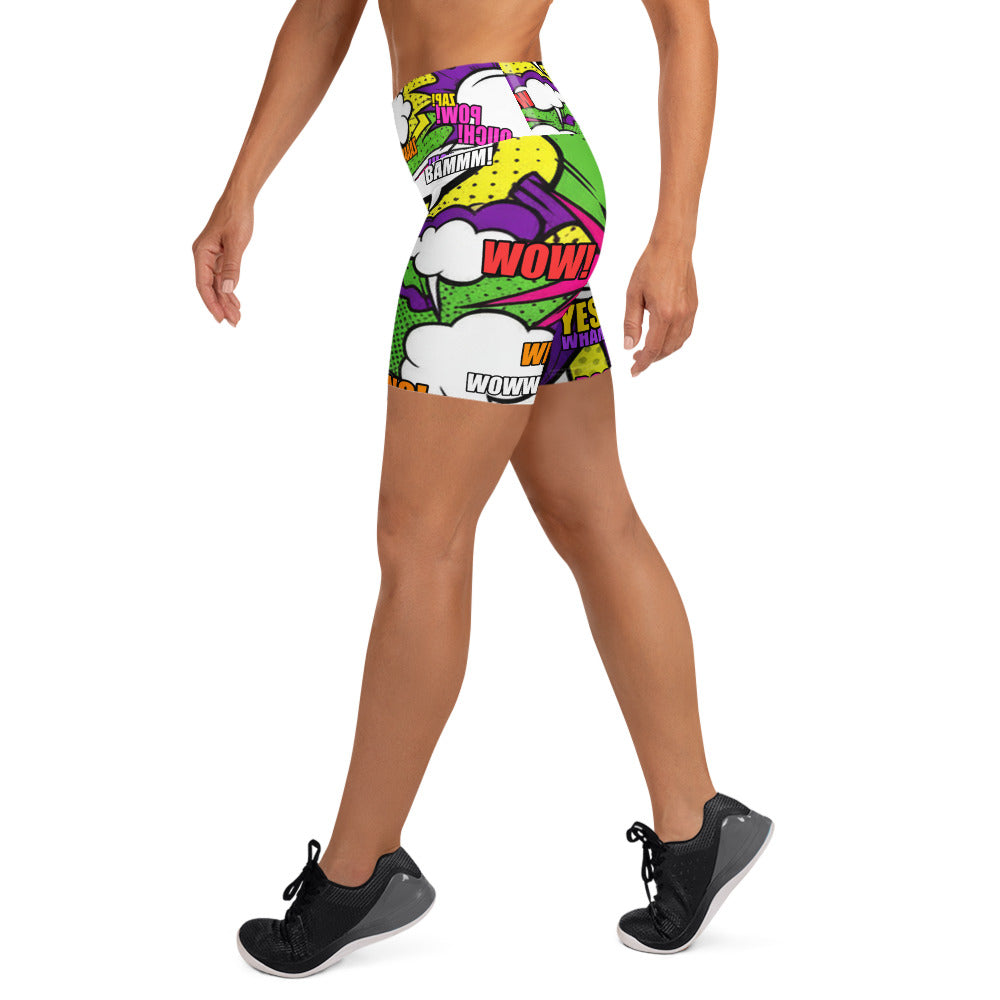 Comic Strip Villain Yoga Shorts | GearBunch