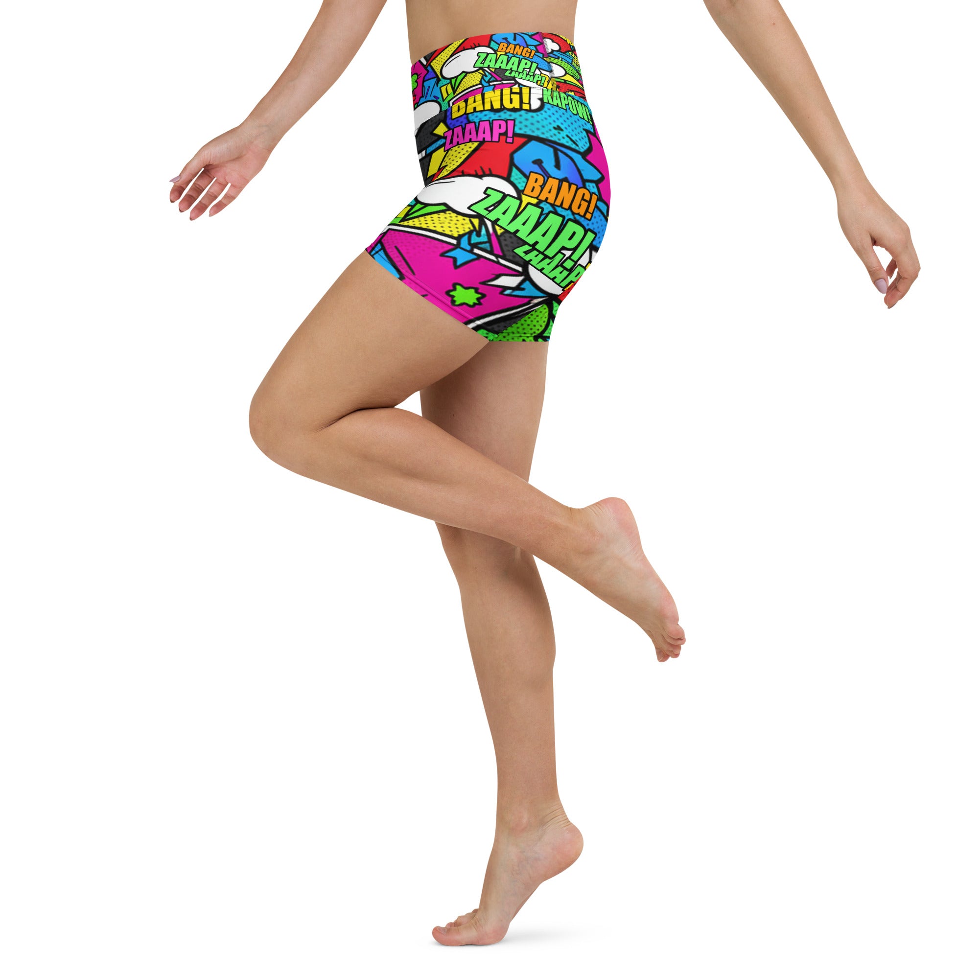 Comic Strip Zombie Apocalypse Yoga Shorts | GearBunch