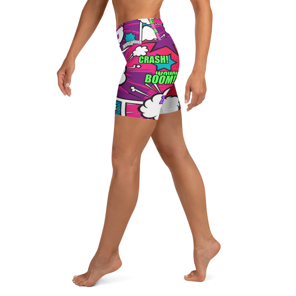Comic Strip Roller Derby Yoga Shorts | GearBunch