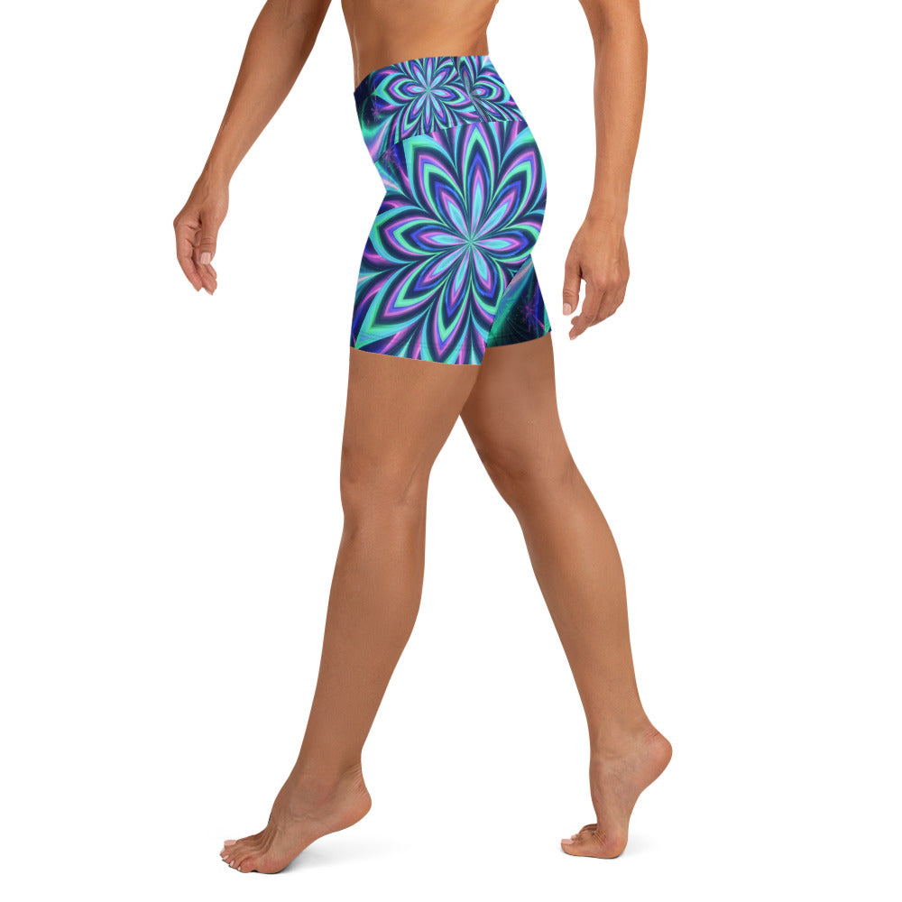 Psychedelic Northern Lights Yoga Shorts | GearBunch