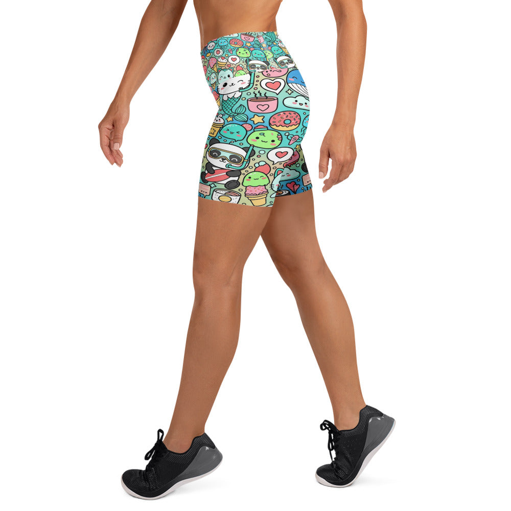Kawaii Ocean Friends Yoga Shorts | GearBunch