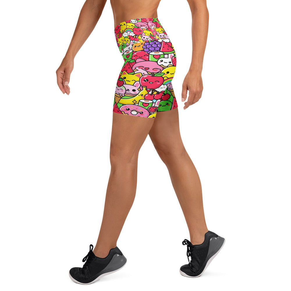 Kawaii Fruit Salad Yoga Shorts | GearBunch