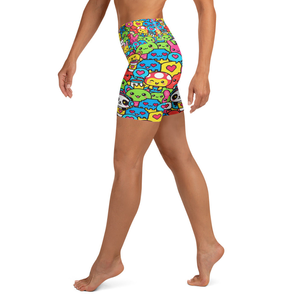 Kawaii Arcade Game Yoga Shorts | GearBunch