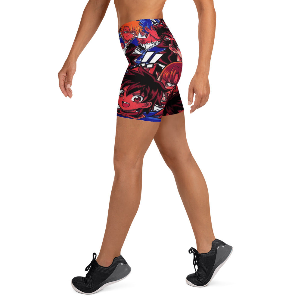 Anime Collage Dark Shonen Yoga Shorts | GearBunch