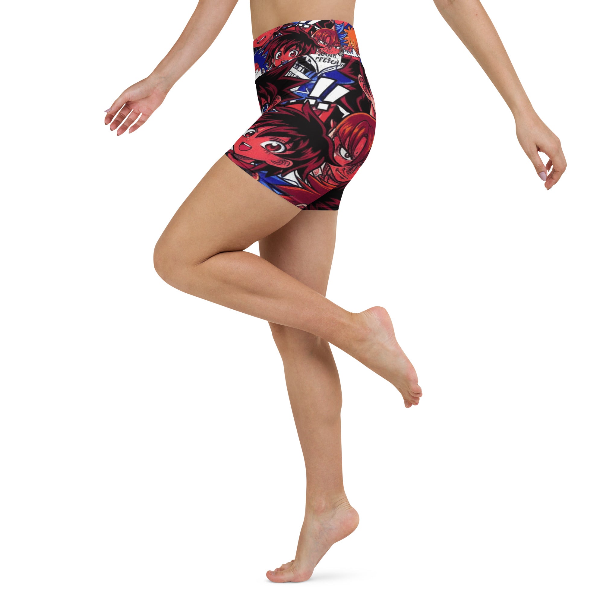 Anime Collage Dark Shonen Yoga Shorts | GearBunch