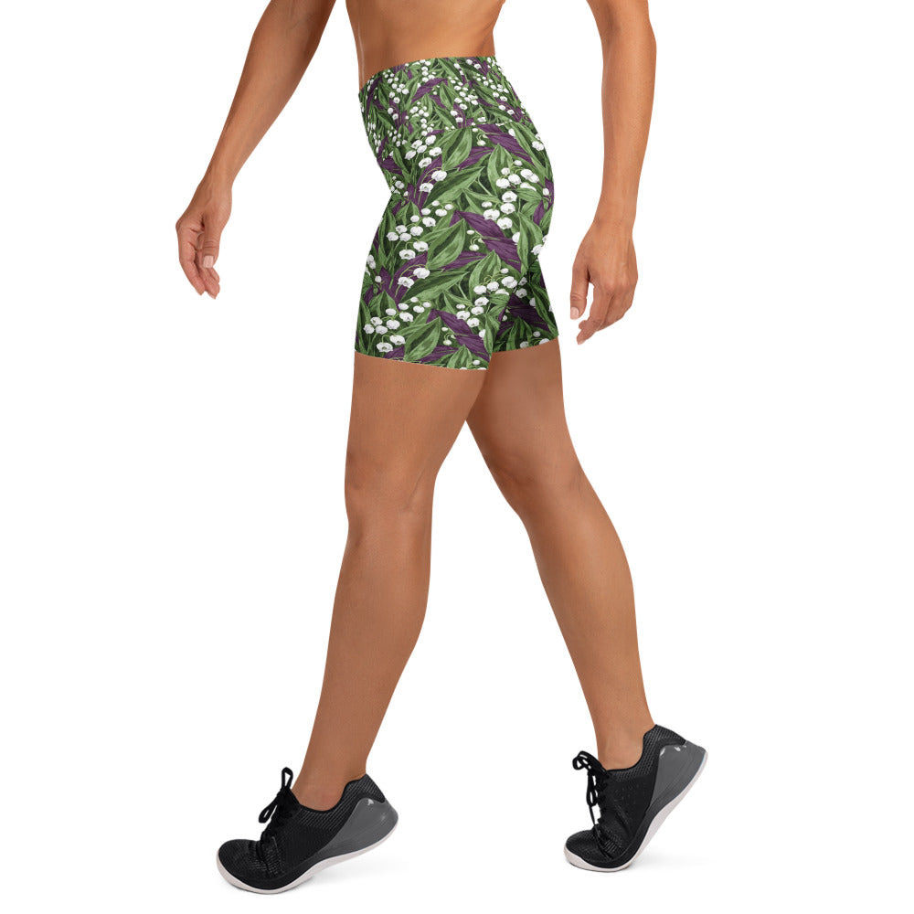 Lily of the Valley Yoga Shorts | GearBunch