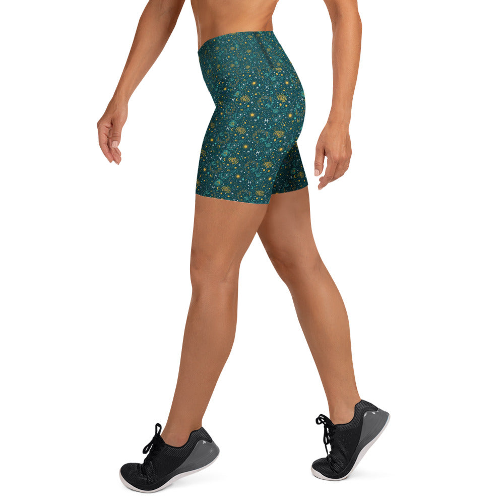Pisces Celestial Yoga Shorts | GearBunch