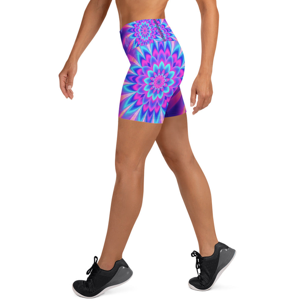 Psychedelic Vaporwave Dream Yoga Shorts | GearBunch