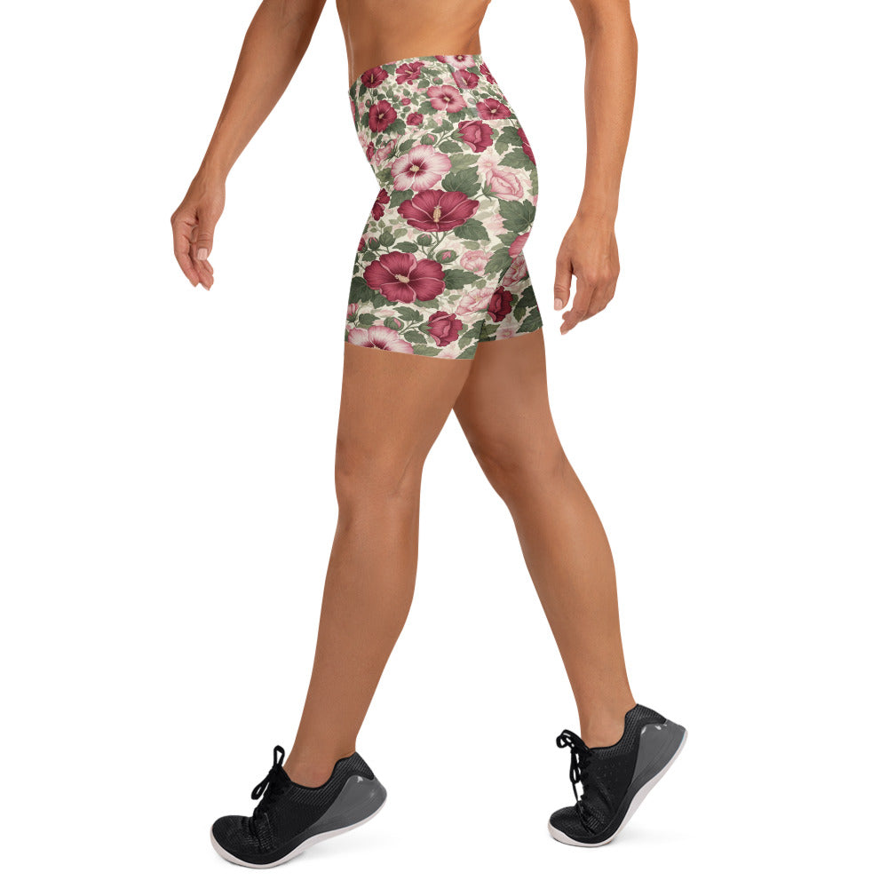 Rose of Sharon Yoga Shorts | GearBunch