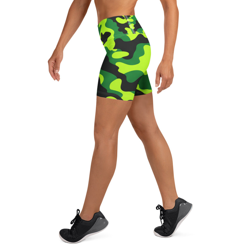 Neon Camo Yoga Shorts | GearBunch