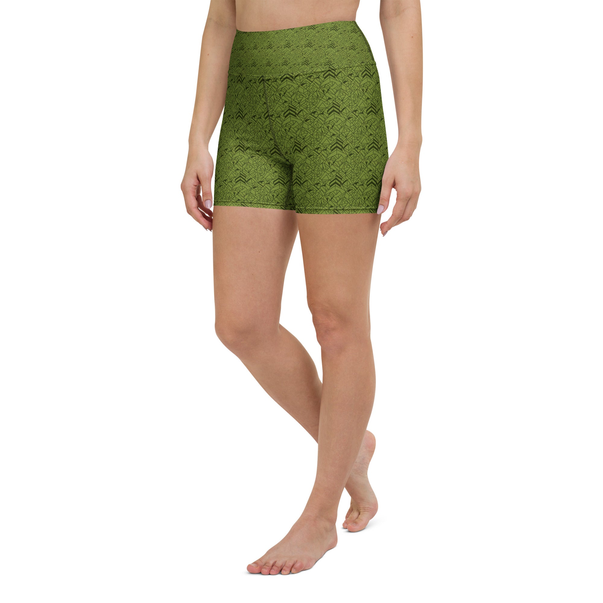 Velvet Olive Green Yoga Shorts | GearBunch