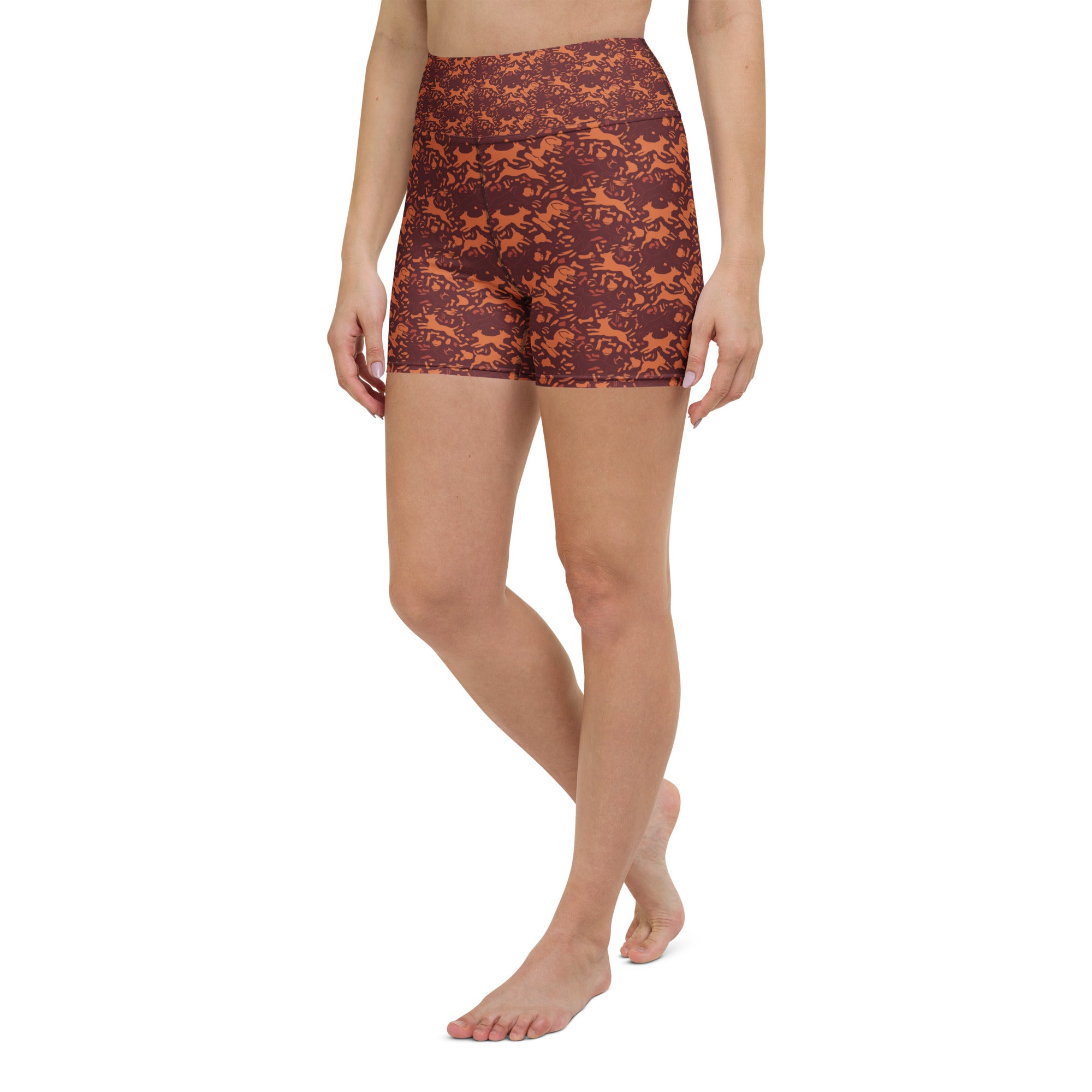 Minimal Fetch Art Yoga Shorts | GearBunch
