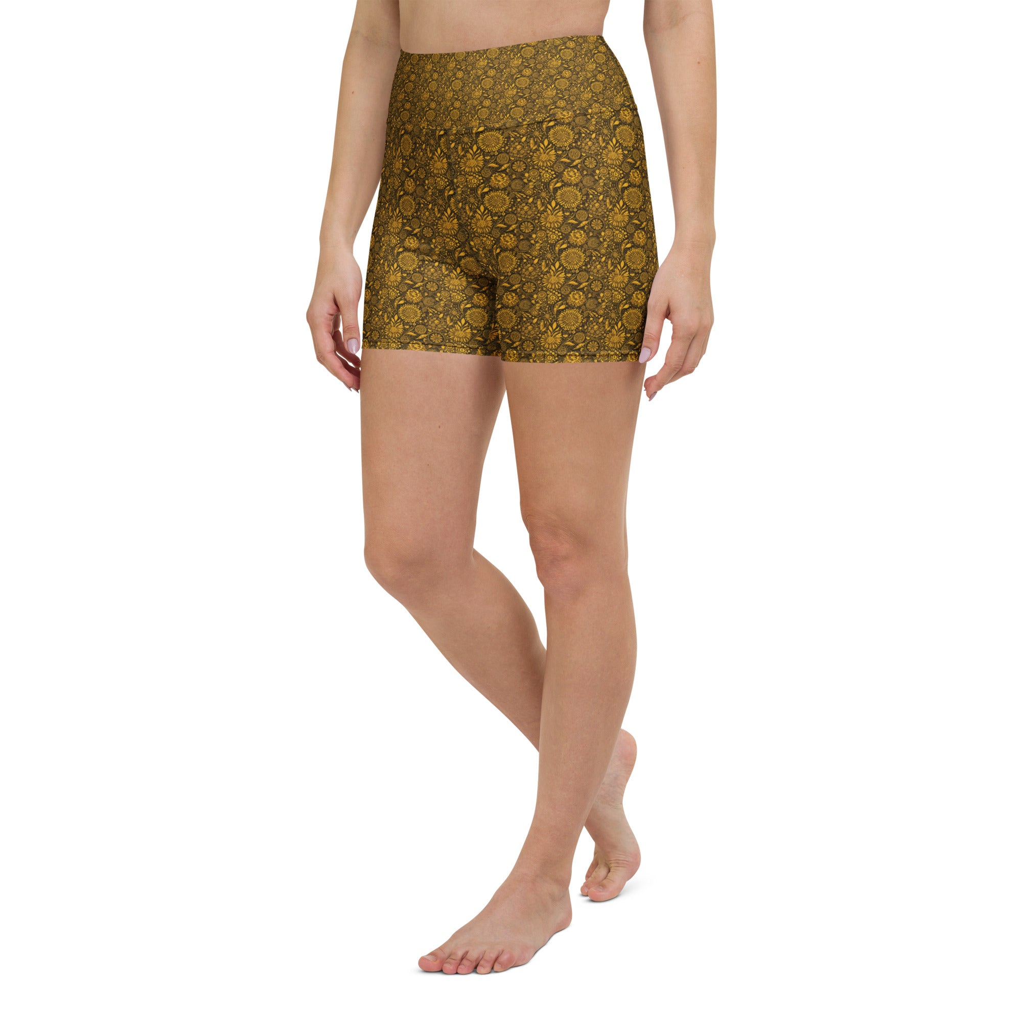 Gustav Klimt Floral Yoga Shorts | GearBunch