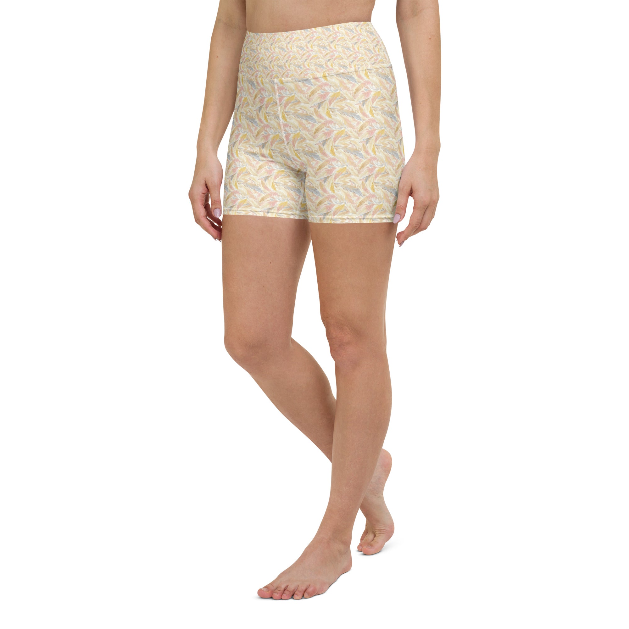 Angel Feathers Yoga Shorts | GearBunch