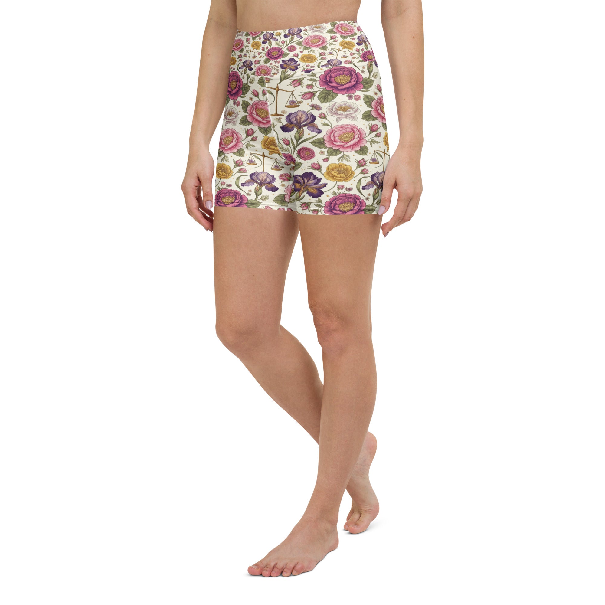 Libra Balance Floral Yoga Shorts | GearBunch
