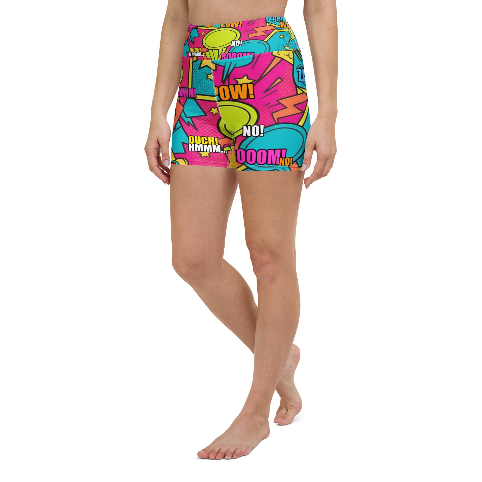 Comic Pop Tropical Yoga Shorts | GearBunch