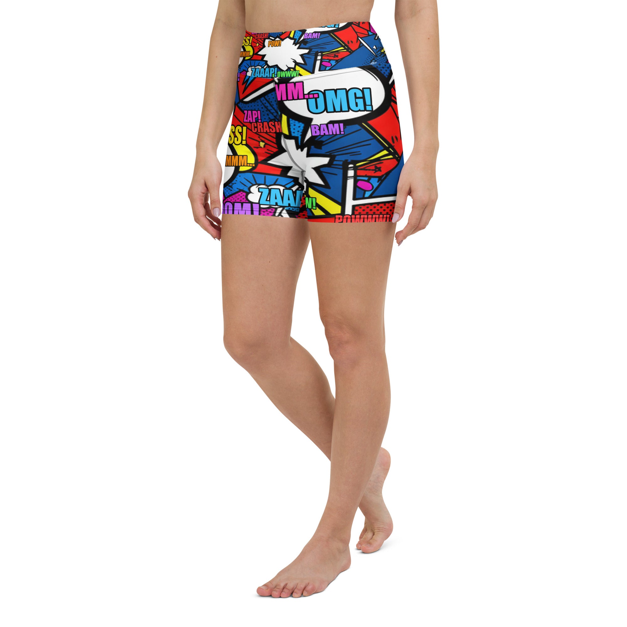 Comic Strip Ninja Night Yoga Shorts | GearBunch