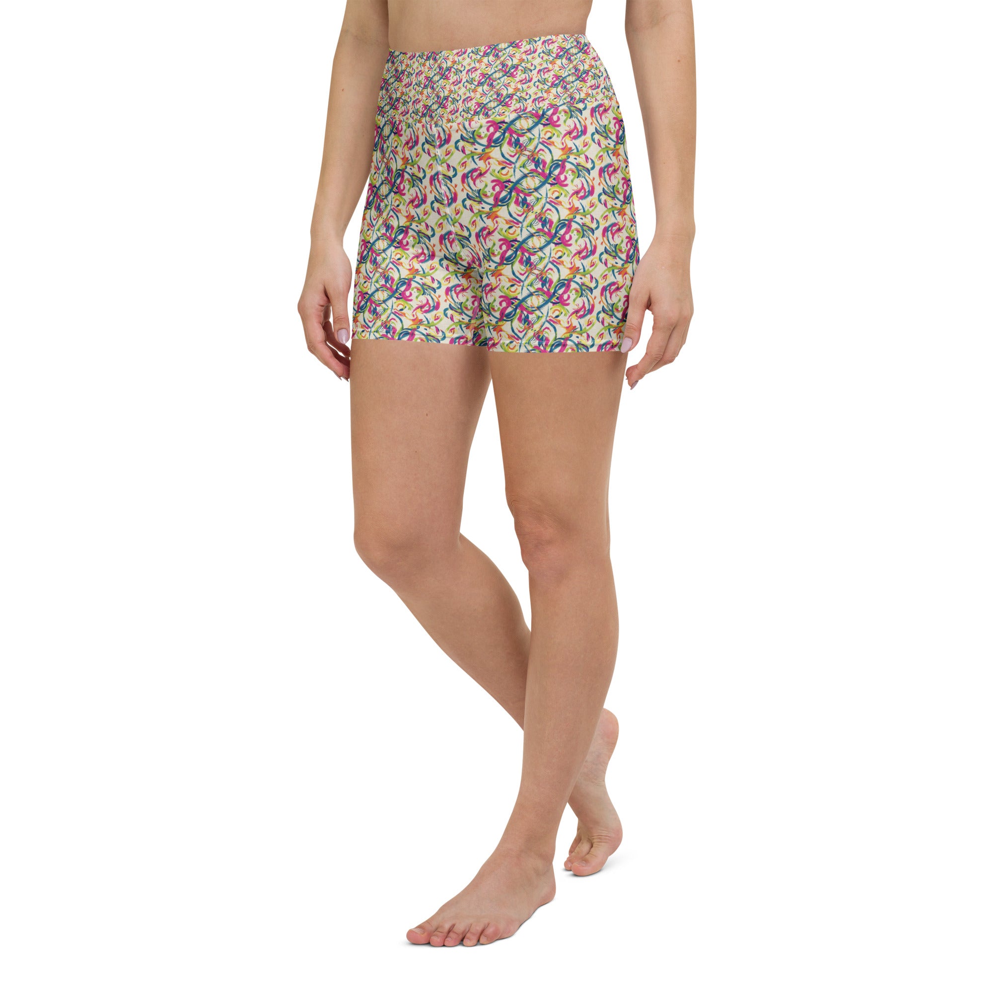 Ciao Bella Script Yoga Shorts | GearBunch