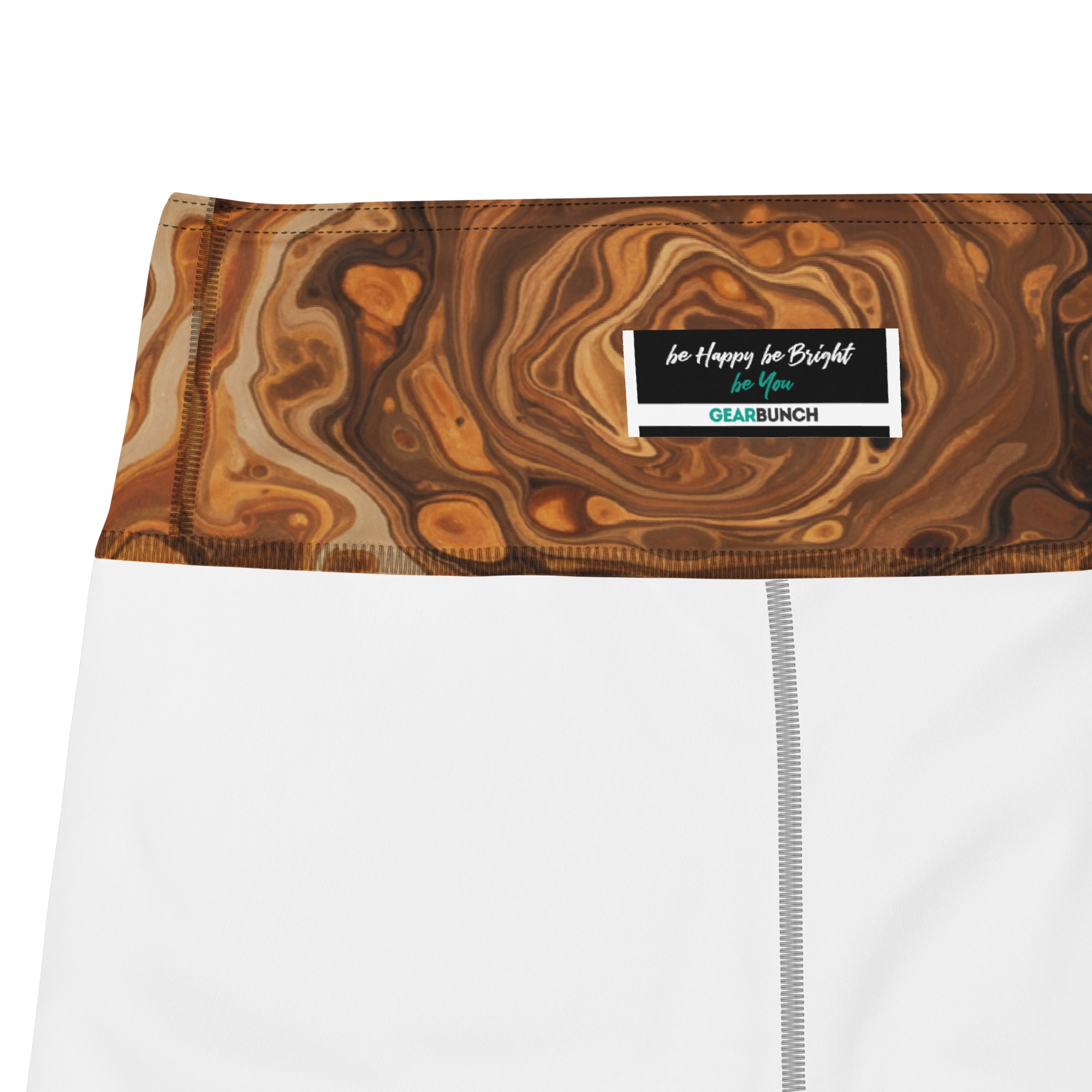 Liquid Marble Earth Agate Yoga Shorts | GearBunch