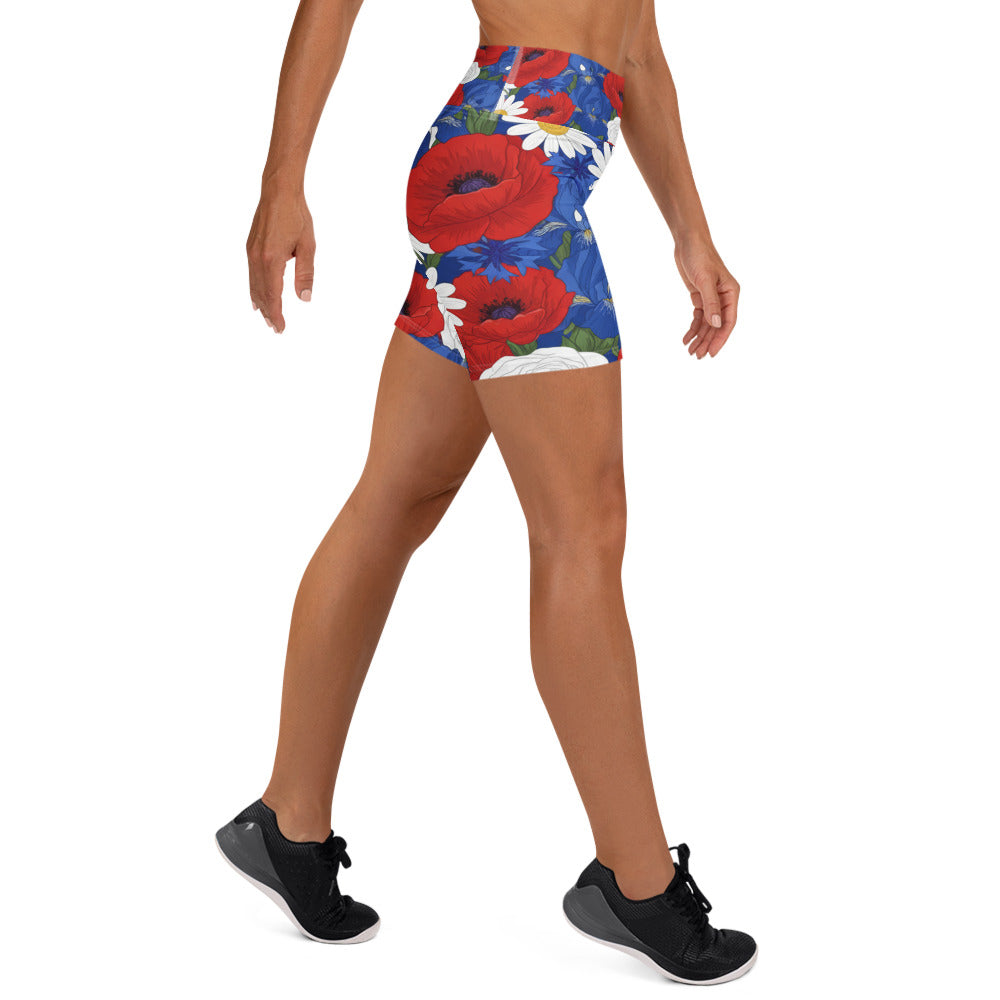 Americana Wildflower Yoga Shorts | GearBunch
