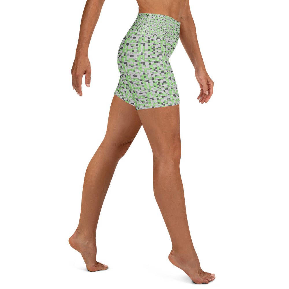 Small Blocks Geometric Yoga Shorts | GearBunch