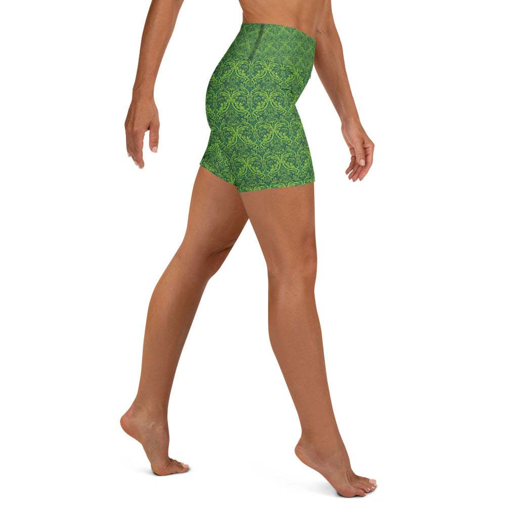 William Morris Tree Yoga Shorts | GearBunch