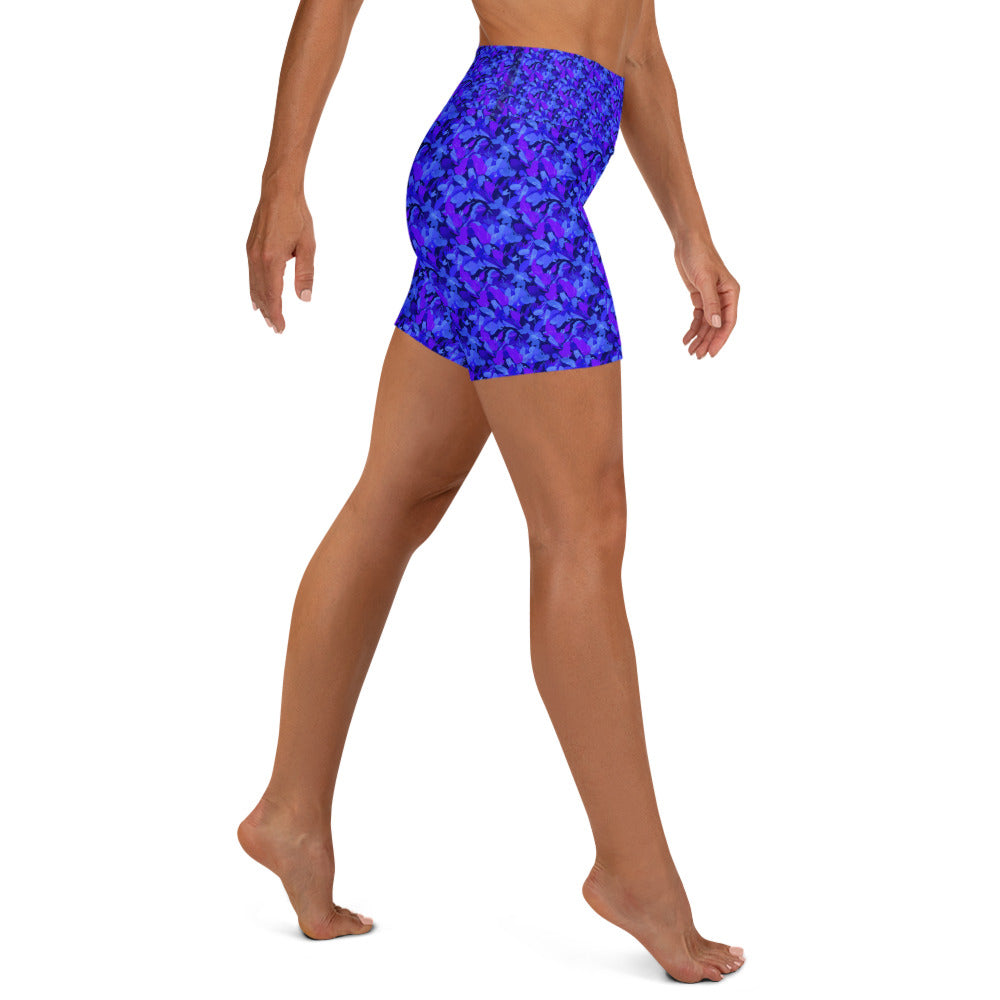 Touching Distance Abstract Yoga Shorts | GearBunch