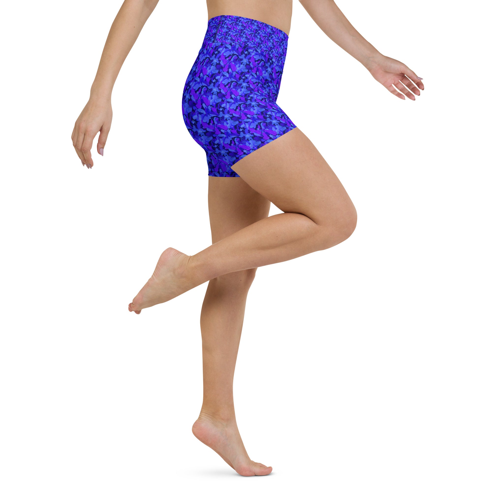 Touching Distance Abstract Yoga Shorts | GearBunch