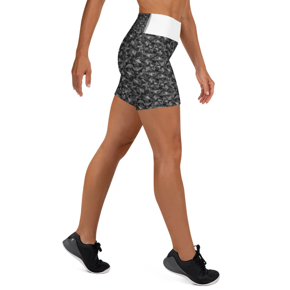 Out Game Abstract Yoga Shorts | GearBunch