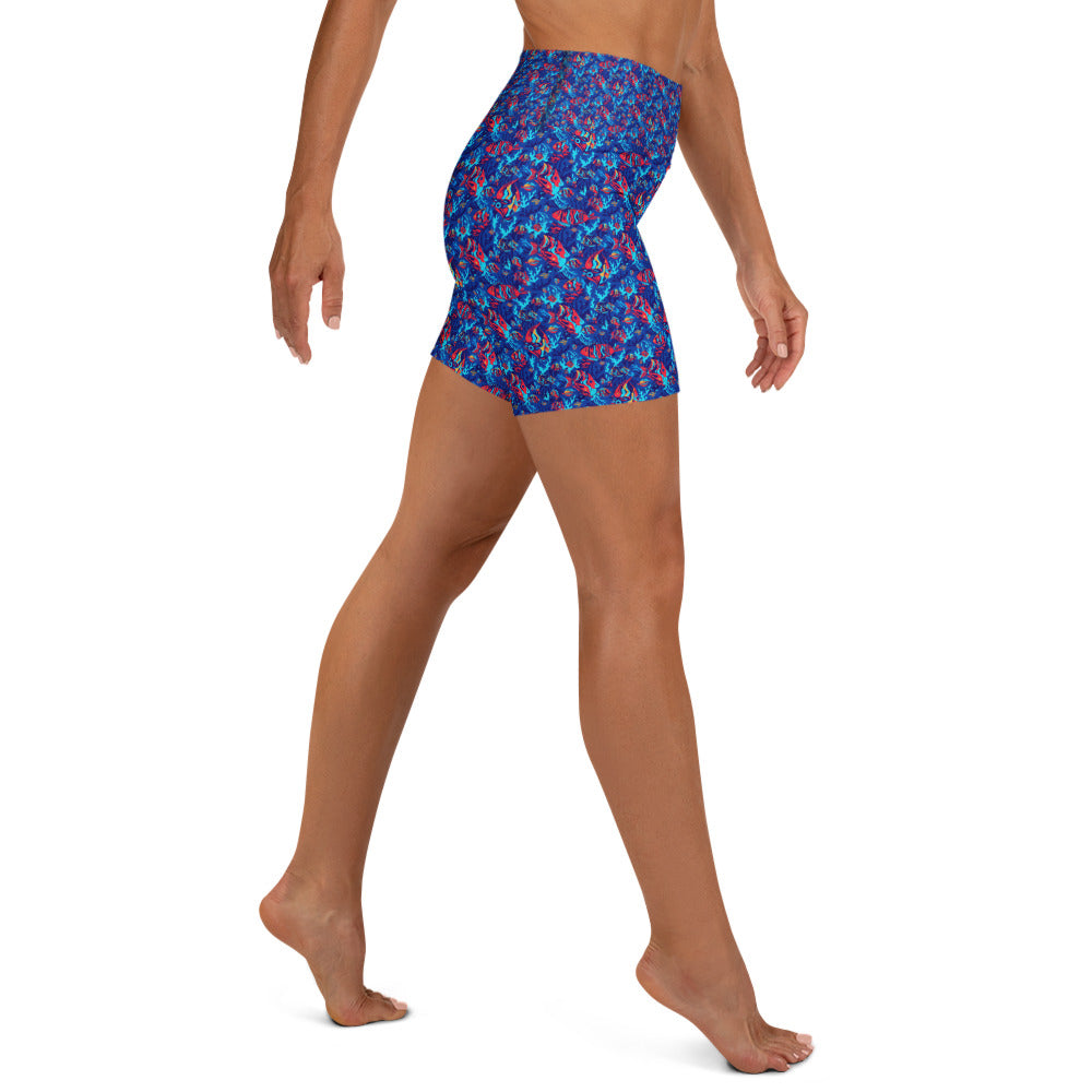 Colorful Tropical Fishes Yoga Shorts | GearBunch