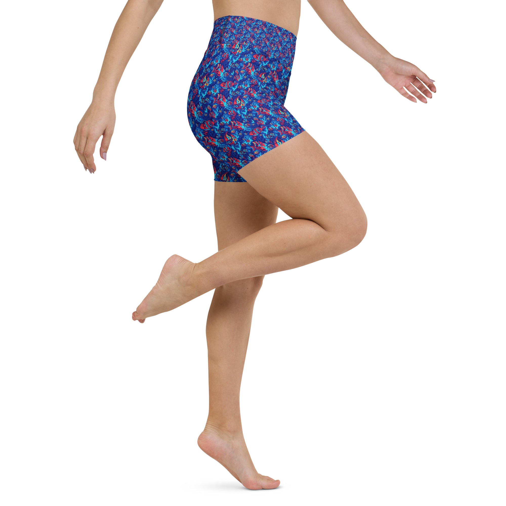 Colorful Tropical Fishes Yoga Shorts | GearBunch