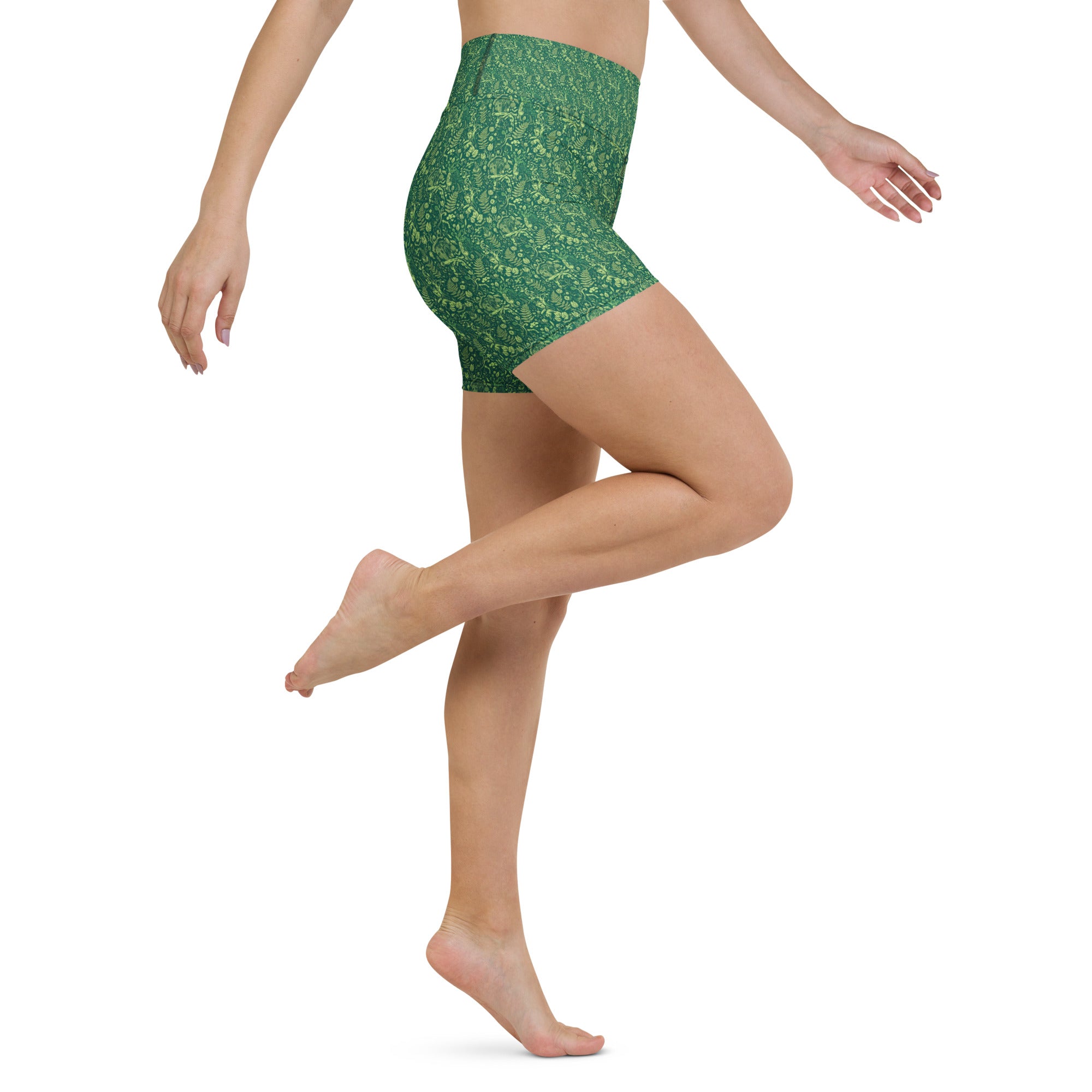 Forgotten Wilderness Garden Yoga Shorts | GearBunch