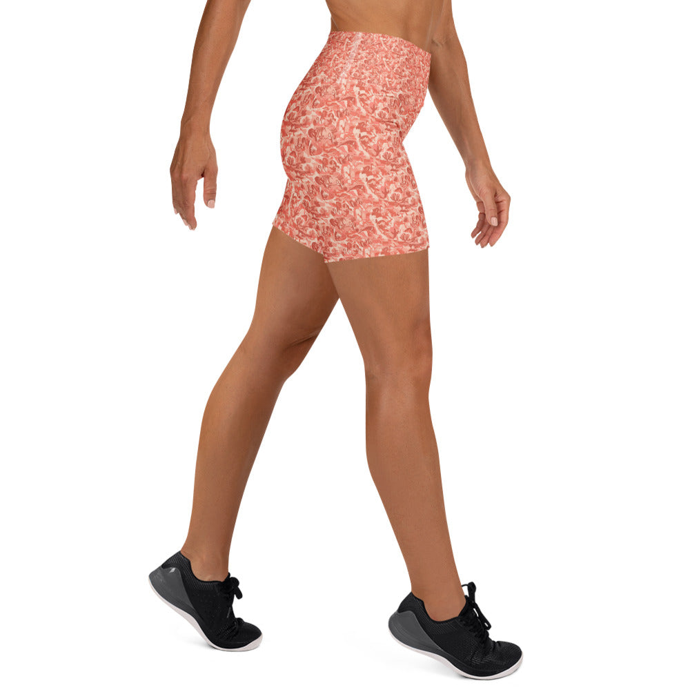 Distorted Cowboy Landscape Yoga Shorts | GearBunch
