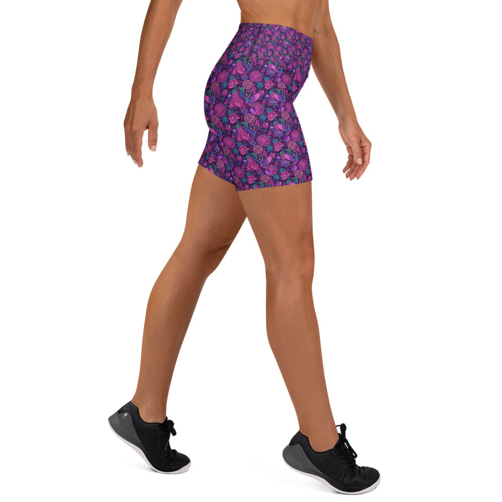 Hummingbird Divination Art Yoga Shorts | GearBunch
