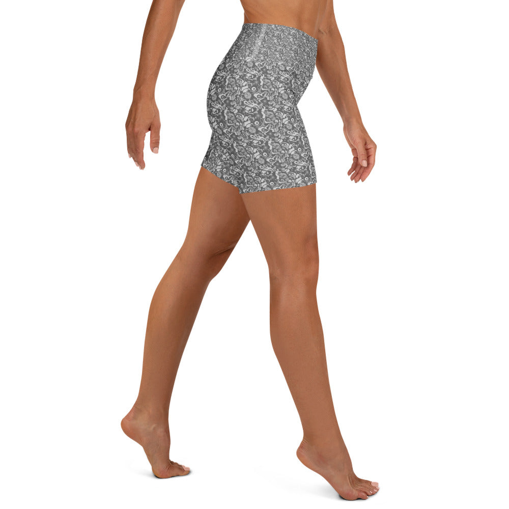 Psalm Abstract Yoga Shorts | GearBunch
