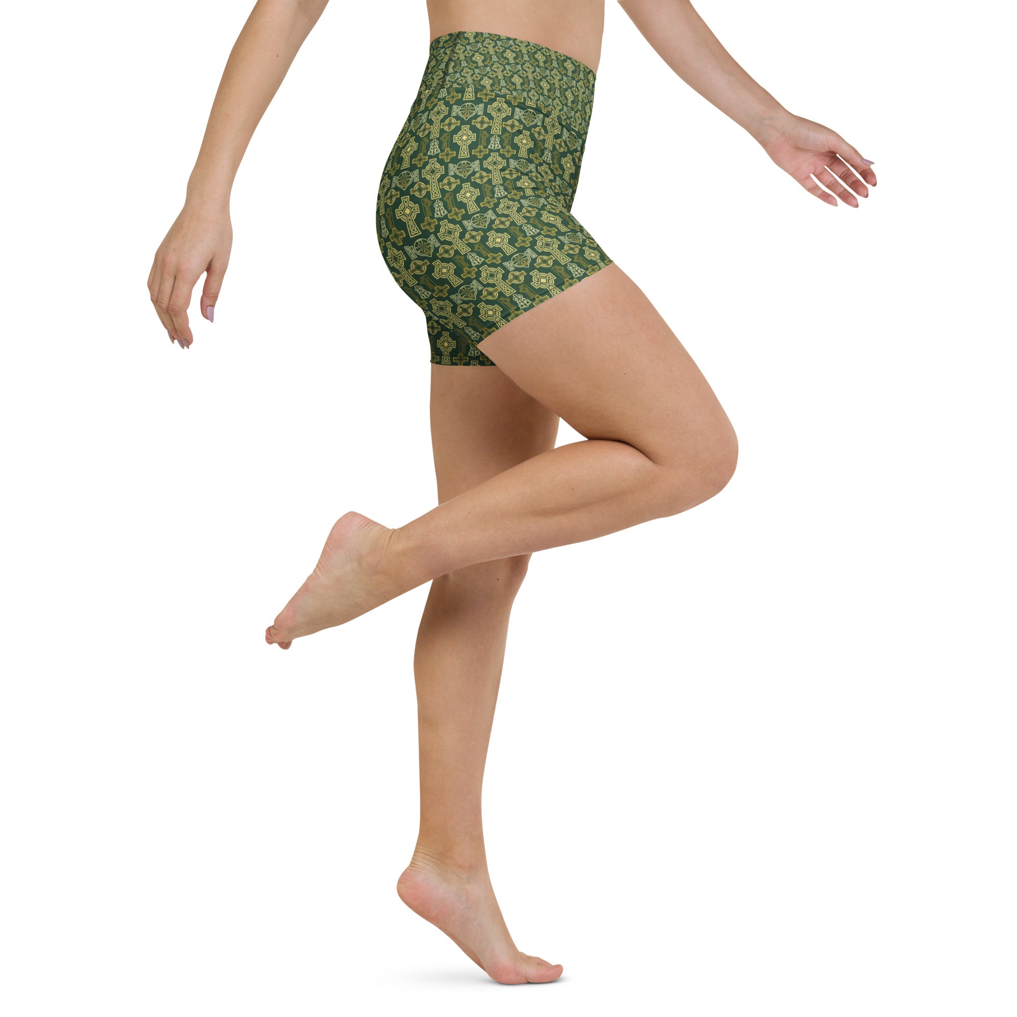 Celtic Cross Knotwork Yoga Shorts | GearBunch