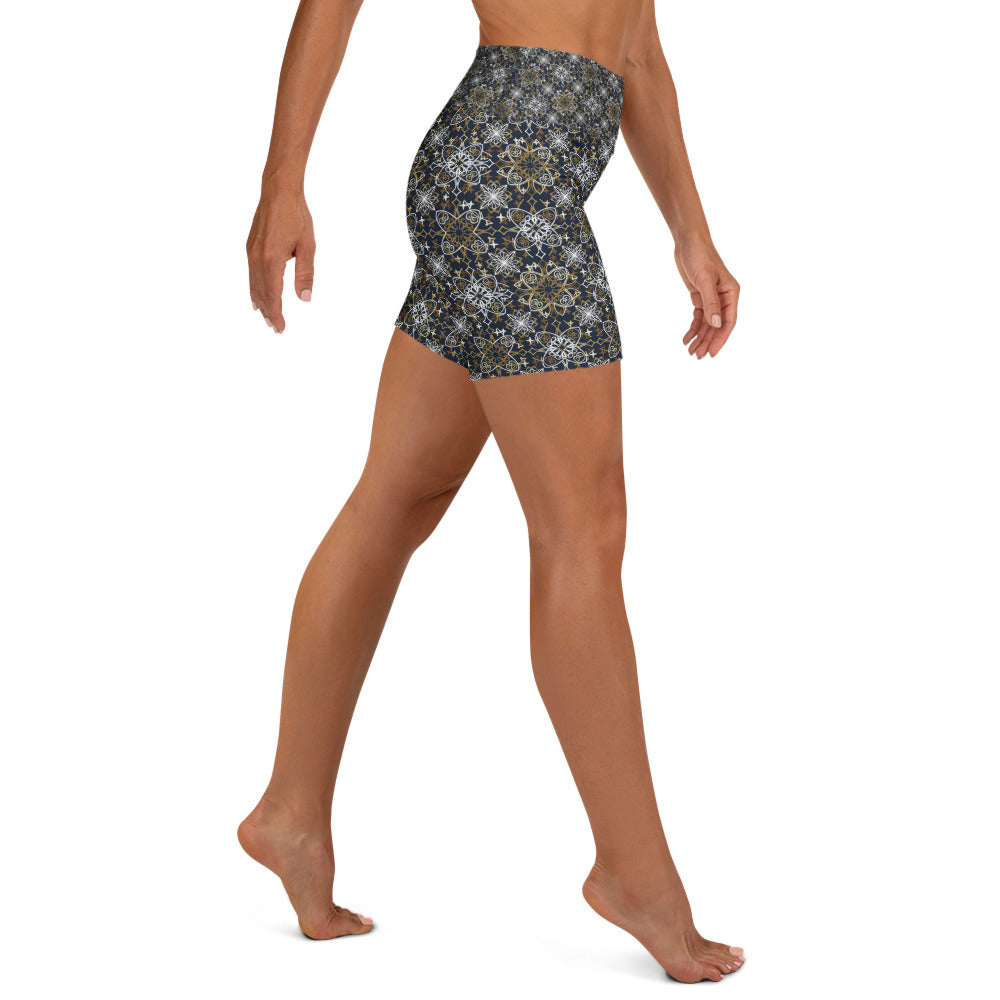 Cross Mandala Yoga Shorts | GearBunch