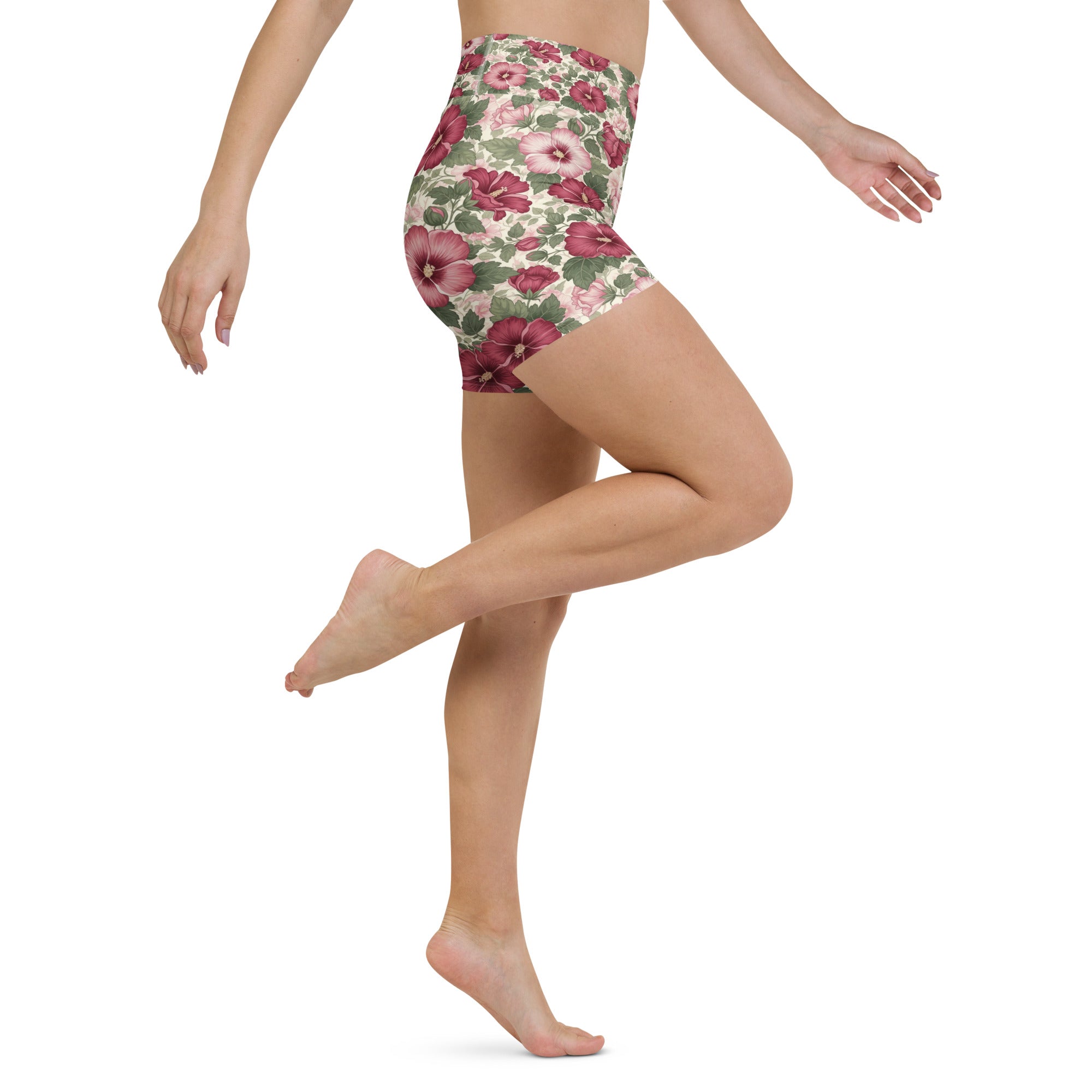 Rose of Sharon Yoga Shorts | GearBunch