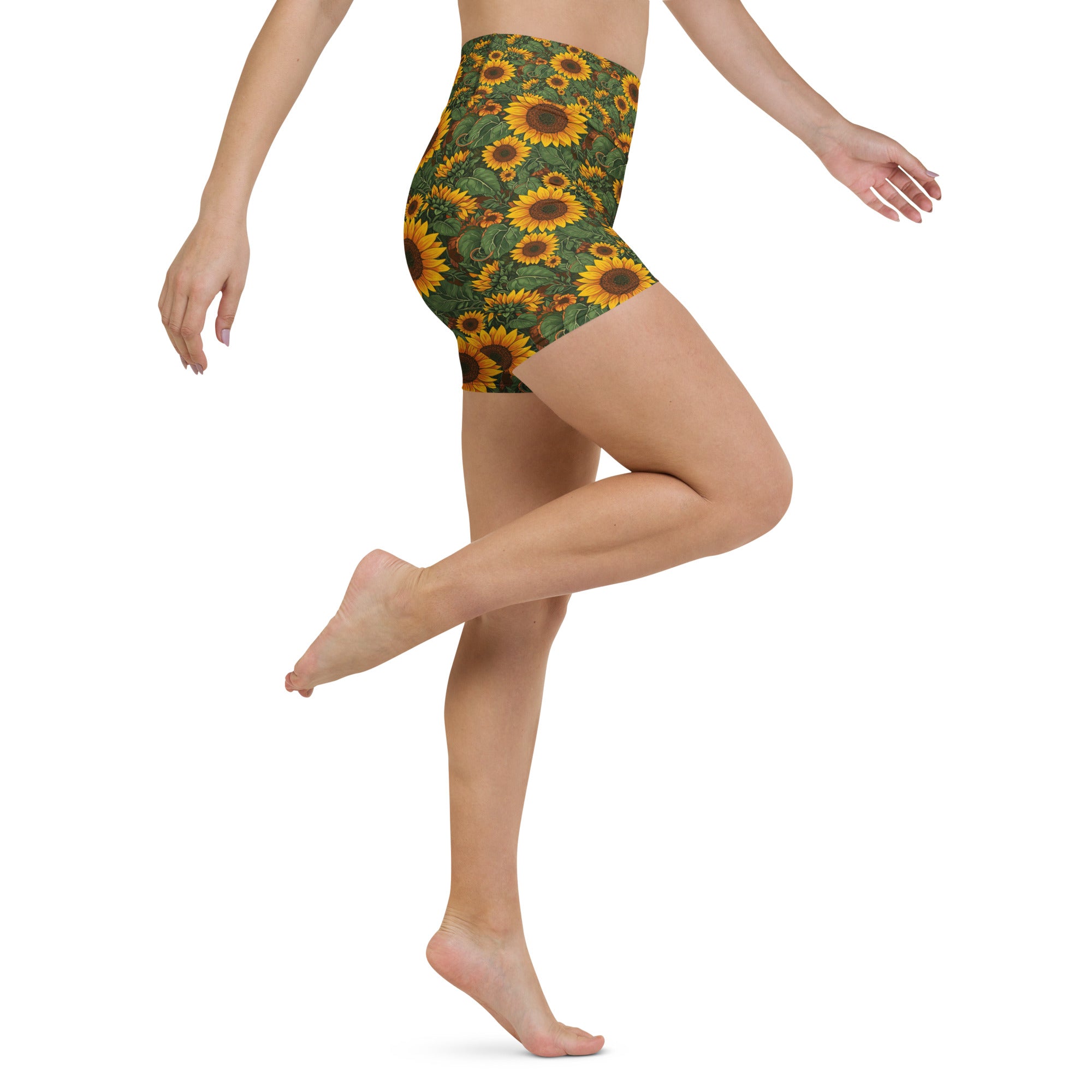 Sunflower Cross Yoga Shorts | GearBunch