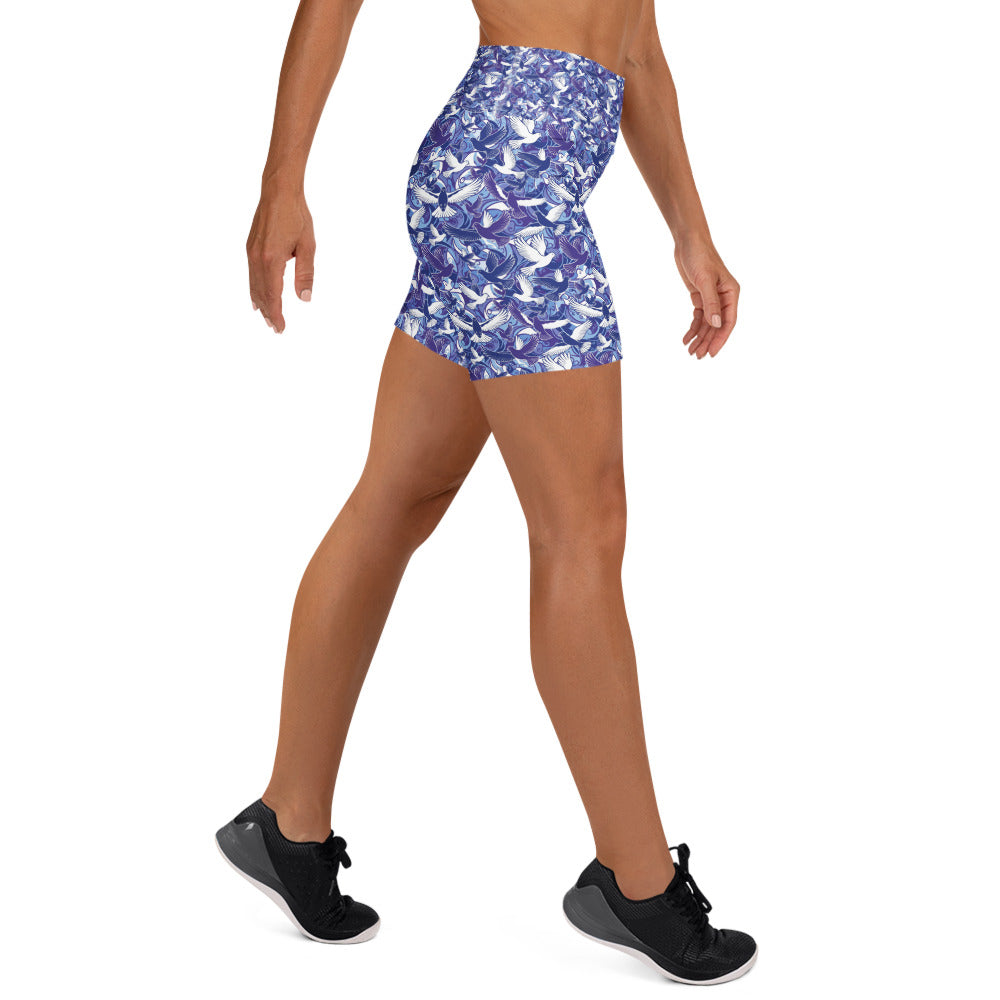 Dove in Flight Yoga Shorts | GearBunch
